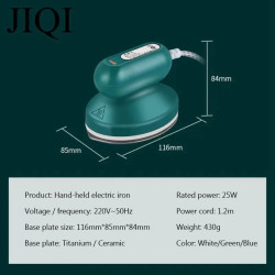 Ferro da stiro portatile JIQI: piastra in ceramica liscia per indumenti senza pieghe